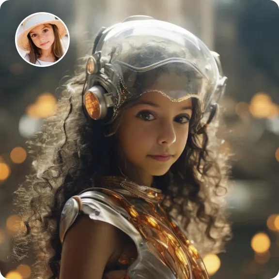 Sci-fi girl — futuristic portrait transformation result