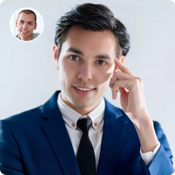 AI portrait — realistic face replacement example